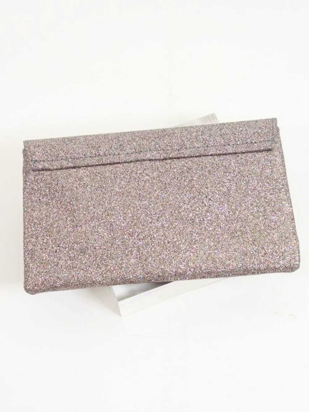 Anthropologie Mrs. Albright Glitter Bow Envelope Clutch Pink Rose NWT